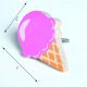 Handmade Pine Wood Pink Ice Cream Kids Knob